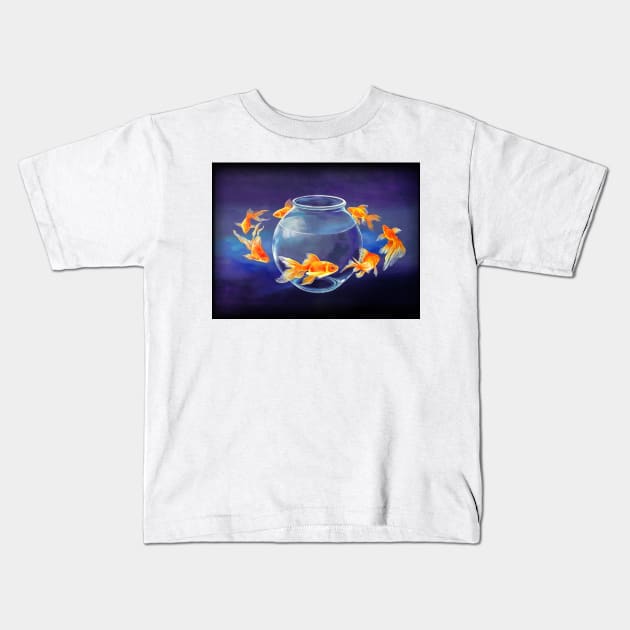 Goldfish XXVII Kids T-Shirt by DanielLoveday